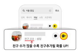 카카오채널 친구 수 늘리기 타겟 예시 개인/자영업자